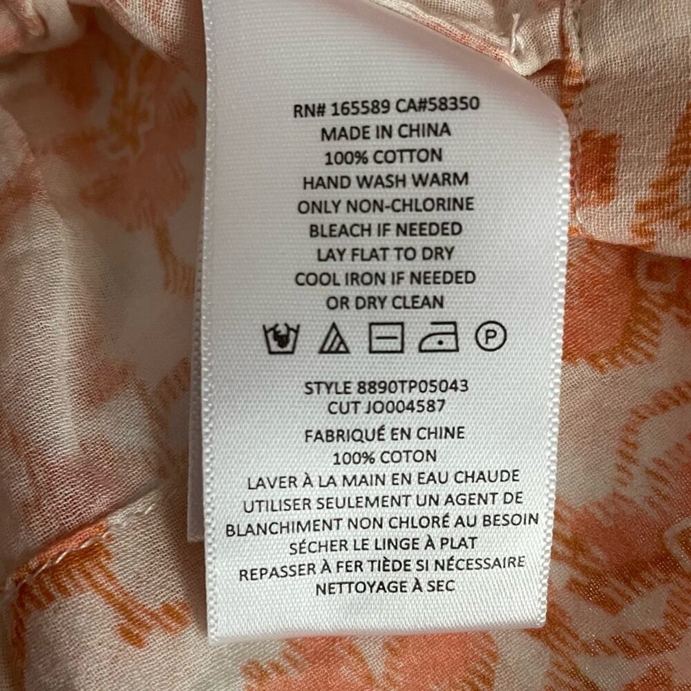 JOIE Leroye Short Sleeve Cotton Top Porcelain Multi Women’s Sz XL NWT - Picture 8 of 9